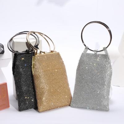 China New Rhinestone PU Rhinestone Diamond Bag Shiny Reflective Bracelet Packaging Party Bag-Banquet Net Celebrity Dress Set for sale