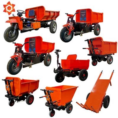 China Construction Small Ash Concrete Push Hand Cart Cargo Dump Truck Big Hopper Powerful Battery Engineering Electric Tricycle for sale