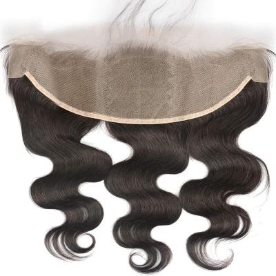 China No Tangle No Shedding Wholesale HD Swiss Lace Headband Closure Pre Plucked 100% Brazilian Hair 13x4 12A Virgin Body Wave Hair for sale