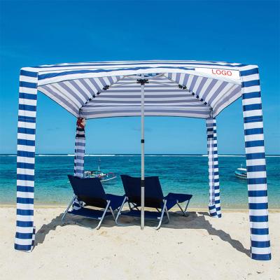 China Custom Printed Pop Up Contemporary Wholesale Outdoor Portable Umbrella Square Beach Hut Windproof for sale