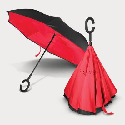 China Wholesale minimalist automatic car outer layer double folding reverse inverted umbrella with C handle for sale