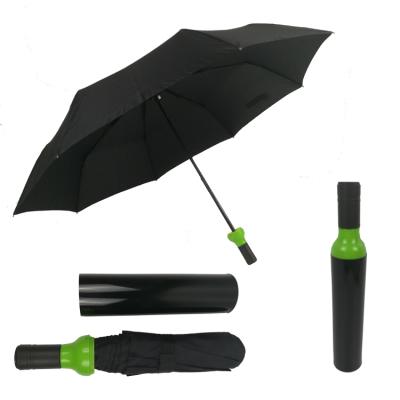 China Contemporary Promotional Black Color Bottle 0% Wine Umbrella, Bottle Umbrella With Logo, Wine Bottle Umbrellas for sale