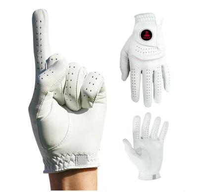 China Mens 2021 New Custom Mens Premium Left Straight Golf Gloves Leather White Color for sale