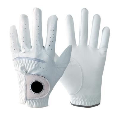 China Hot Selling Custom White PU Logo Slik Printf Mens Golf Gloves For Men for sale