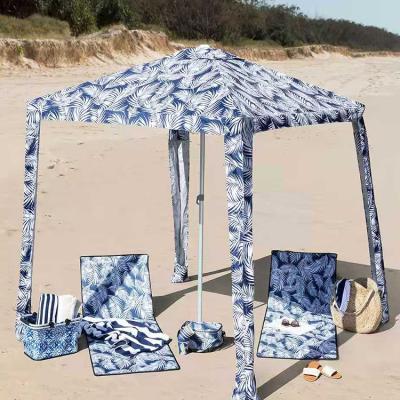 China Wholesale Sun Shade Portable 6ft Square Windproof Pop Up Sunshelter Sports Outdoor Cool Beach Umbrella Cabana With Custom Printing for sale