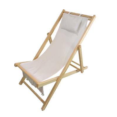 China 2022 Customized Modern Outdoor Beach Sun Folding Wholesale Camping Fishing Fishing Simple New Chairs Lounge Sea Wood Beach Chair for sale