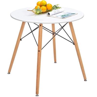 China Eco-friendly Modern Style Round Table Good Quality Wooden Legs Combined Easy Structure To Clean Small Table Wood Table for sale