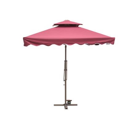 China Cheap outdoor china casual garden key umbrella iron round side umbrella with base for sale