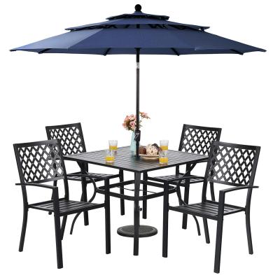 China Coastal Beach Garden Patio Umbrellas 3m Waterproof Outdoor Umbrella with Push Button Tilt & Crank & Base for sale