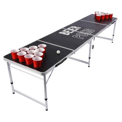 China Hot Sale High Quality Zero Portable 8FT Foldable Customize Directly Print Beer Pong Table With Holes for sale