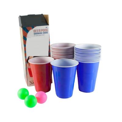 China CLASSIC Custom Beer Pong Drinking Game Set Beer Pong Party Cup Color Box Set for sale