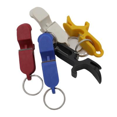 China Hot Sale PA66 Strong Plastic Bottle Opener Multi Function Bottle Opener Factory 4 In 1 Multi Functions Key Chain Shotgun Tool for sale