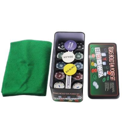 China Casino entertainment 200 chips with tablecloth farm code chip tin box set for sale