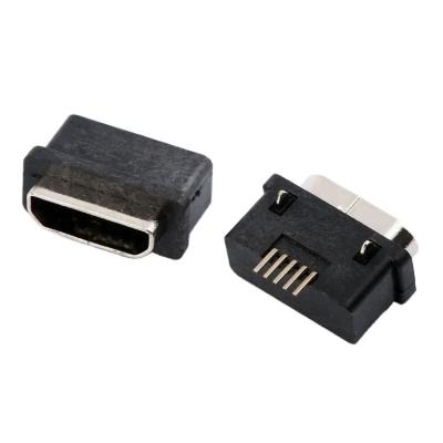 China LCP+ G.F Waterproof IP67 Micro USB Type B 5 Pin SMT Connector Female USB Jack Connector for Charging & Data Transmission for sale