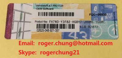 China Genuine Original  Windows 8.1 Pro COA License Key Sticker X18 Blue COAs for sale