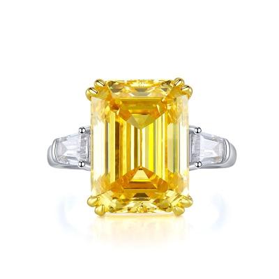 China FASHIONABLE 12 carat big ring temperament femininity rock candy cool breeze green simple cut yellow diamond ring for sale