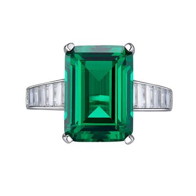 China FASHIONABLE 10 carat high carbon diamond ring tourmaline 925 simple big beautiful sterling silver green ring for sale