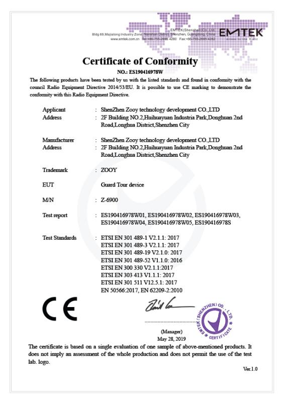 CE - Shenzhen Zooy Technology Development Co., Ltd.