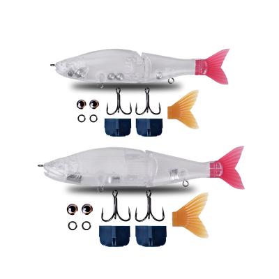 China ABS Hard Plastic Custom 2 Sections Swim Baits For Lure Unpainted Fishing Blanks Sinking Attached Swimbait Floating Lures for sale