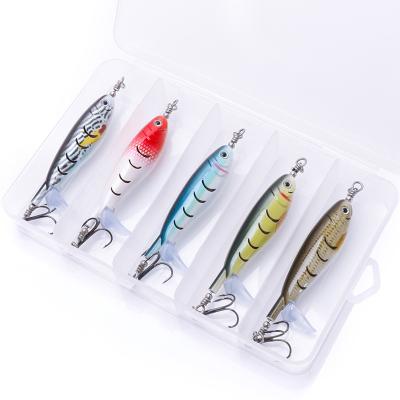 China Vivid Fish Swimming Action 5 In 1 Box Topwater Jumbo Lie Plopper Fish Lure Submersible Bass, Slip Lures Artificial Fishing Baits for sale