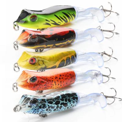 China ABS Hard Plastic Frog Lie Plopper Bait Trout Fishing Lures For Freshwater Saltwater for sale