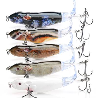 China ABS Hard Plastic Floating Rat Fishing Lure Set Bait Mouse Fat Lie Plopper Fishing Lures Groundbaits New PESCA With Soft Rotating Tail Lures Fish for sale