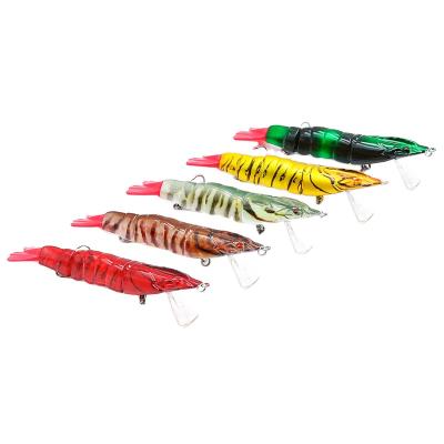 China Factory 5inch 18G ABS Hard Plastic Crank Lure Shrimp Soft Tail Shrimp Fishing Bait New for sale