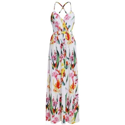 China Boho print design strapless pullover new fashion floral sleeveless sexy dress summer off dress for sale