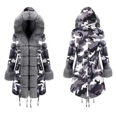 China 2022 new design winter Anti-wrinkle warm coat for women wool custom big collar winter casual hooded coats for sale