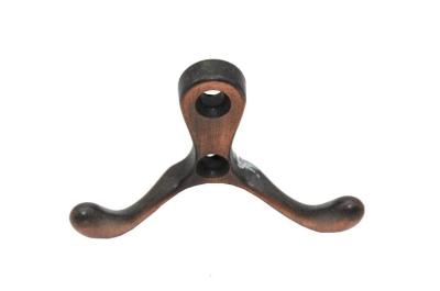 China Red Antique Copper Wall Hook Furniture Hardware Double Hooks for sale