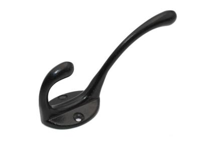 China Solid Black Classical Double Coat Hooks Decorative Wall Hooks for sale