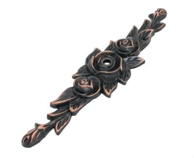 China Red Copper Flower Pattern Furniture Ornament Hardware Decorative Plated for sale