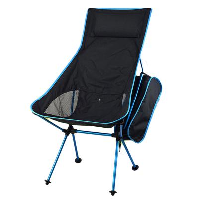 China 2021 Moon Traditional Recliner Large Outdoor Folding Fishing Chair Aluminum Alloy With Pillow for sale