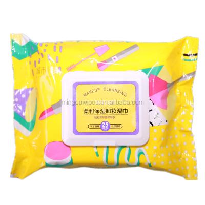 China Convenience 25 PCS Skin Care Pocket Products Make Up Remover Lady Facial Cleansing Wet Wipes for sale