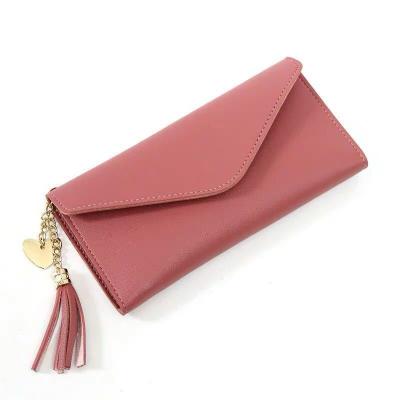 China High quality long style lychee simple fashionable multifunctional women's wallet fashionable pendant purse handbag for sale