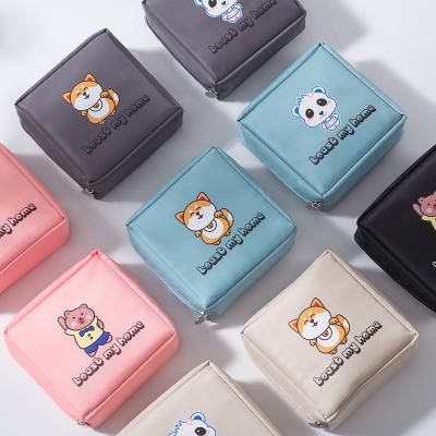 China Nylon Bag Mini Cosmetics Lipstick Packet Bags Waterproof Wholesale Cute Portable Sanitary Napkin Storage Bear for sale