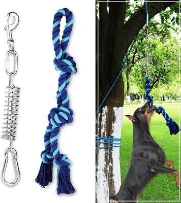 China Hanging Lanyard Conflict Toy Pet Dog Heavy Duty Rope Dog Pole Spring Bungee Hanging Toy For Outdoor Exercise Christmas Gift for sale