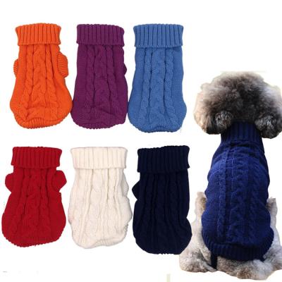 China Viable Cute Warm Knitwear Knitted Coat Winter Jumper Sweater Clothes Puppy Cat Dog for sale