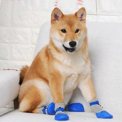 China Durable Cute Puppy Small Dog Waterproof Dog Socks Booties Rubber Waterproof Anti-Skid Socks for sale