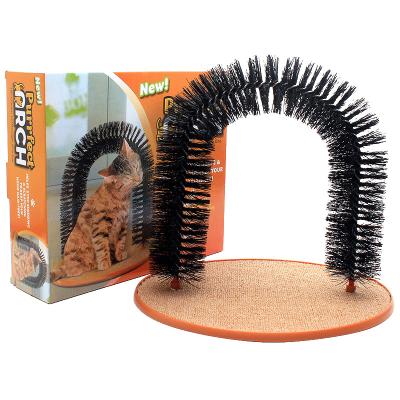 China Cat Scratcher Self Grooming Self Massage Brush Sustainable Cat Grooming Arch For Cat for sale