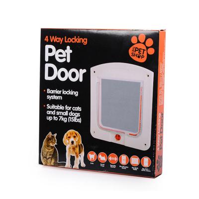 China Luxury Factory Hot Electric Automatic Cat Gate Animals Flap Safety Pet Cat Flap Dog and Cat 4 Ways Pet Gate for sale