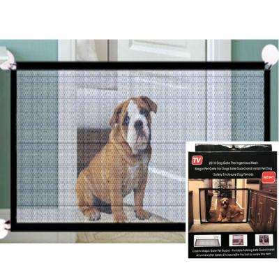 China Wholesale Magic Collapsible Durable Dog Door Home Use Mesh Gates Visible Safety Convenient Viable Magic Pet Door Dog Door for sale