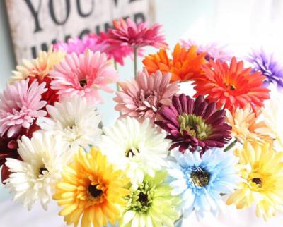 China FCR1006 Natural Wholesale Decorative Silk Daisy Gerbera Flower Artificial Touch Flower Daisy Preserved Flower for sale