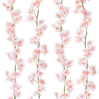 China Wedding Decoration/Room/Artificial Silk Flowers Cherry Blossom Garland Hanging Vine Garland Wedding Party Decor for sale