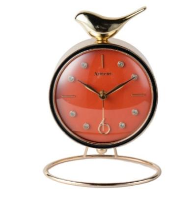 China China Metal Art Clock Modern Luxury Christmas Creative Table Decorate Clock for sale