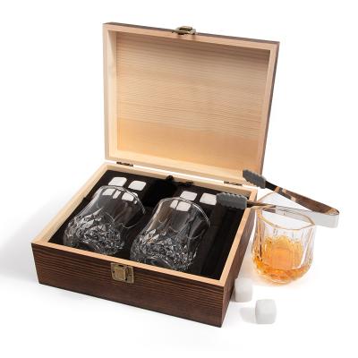 China Disposable Bar Accessories Whiskey Stones Custom Nature Stones Chilling Glass Gift Set Whiskey Chilling Stones For Father's Day Gift for sale