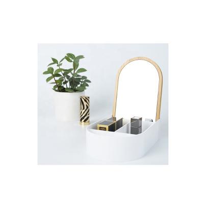 China Custom nature and black glass ps and bamboo ultra-light mirror technology make up vanity mirror for sale