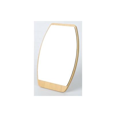 China Factory Wholesale Customized Double Sides Modern Square Shape Bamboo Vanity Dressing Makeup Desk Mirror for sale