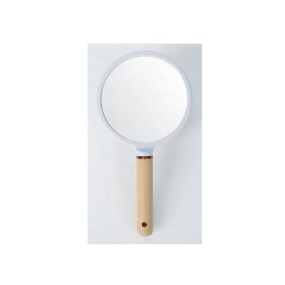 China Magnifying Bamboo With Hand Small And Lightweight PP Bamboo Vanity Mirror for sale