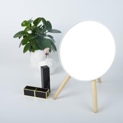 China Personalized Modern simplicity Nature and Black Glass Mirror PP and Wood Ultralight Technology Table Makeup Mirror for sale